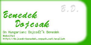 benedek dojcsak business card